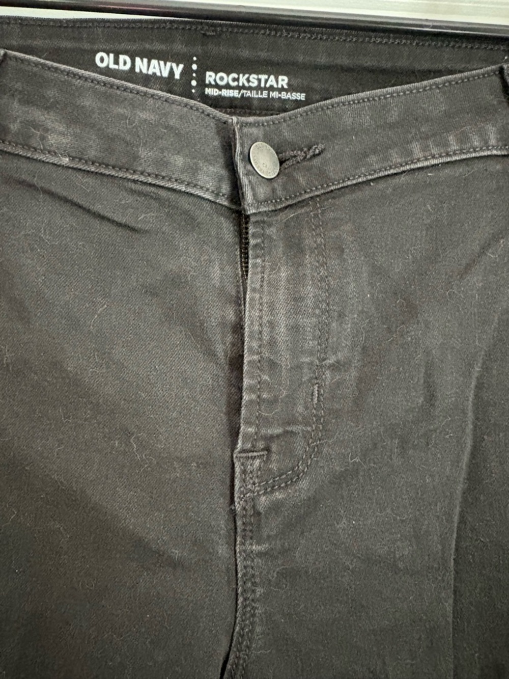 Old Navy Black Rockstar Distressed Mid-Rise Jeans - Picture 7 of 9